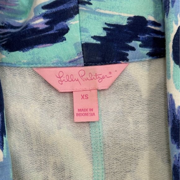 Lilly Pulitzer Ikat Print Blazer Blue Jacket with Pockets Womens Size XS - Picture 4 of 8